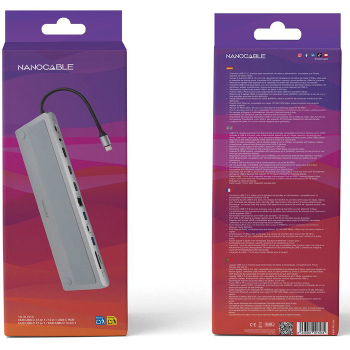 Nanocable Docking Tipo-C 10.16.1012 Gris
